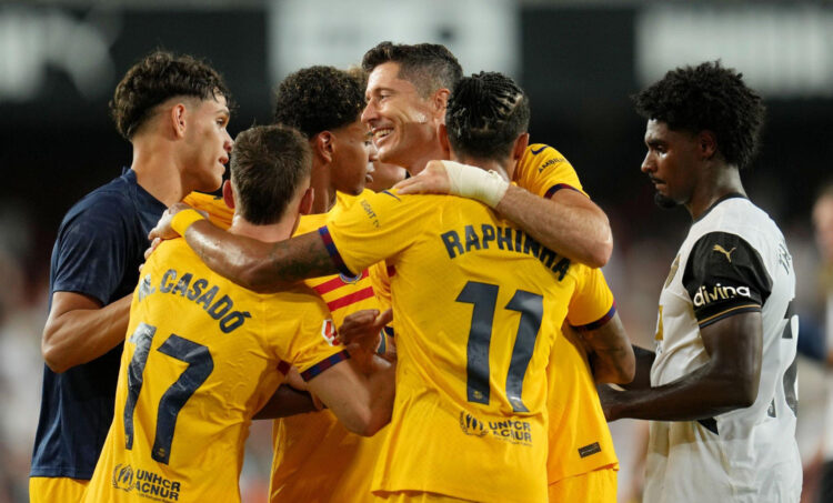 Lewandowski celebrates goal