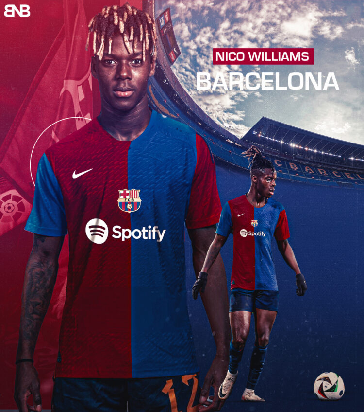 Nico Williams in a Barcelona jersey