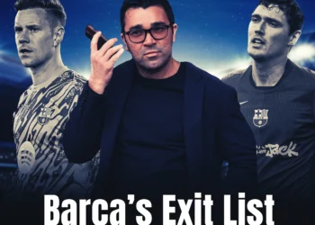 Six Barcelona players on the exit ramp